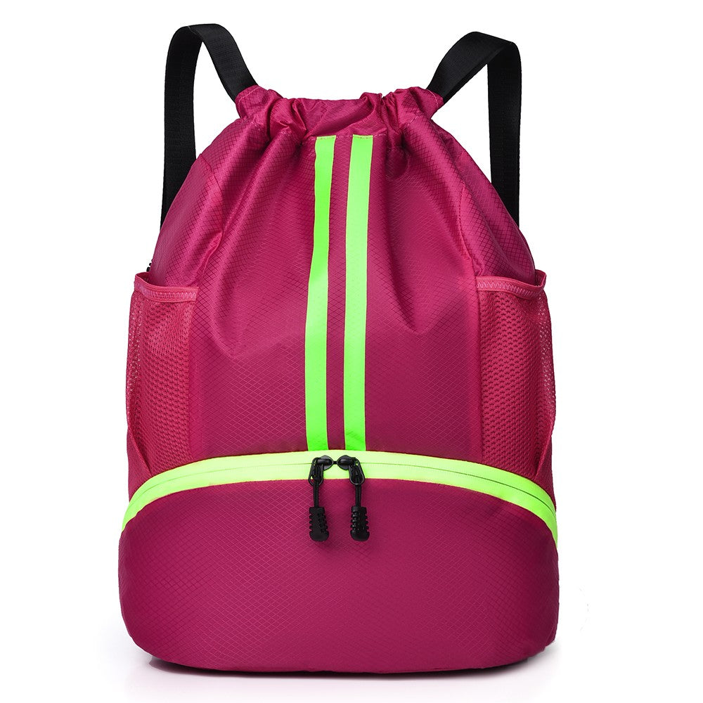 [Mochila Esportiva de Yoga e Fitness] Mochila Esportiva com Cordão de Grande Capacidade - Bolsa de Basquete e Futebol para Esportes ao Ar Livre
