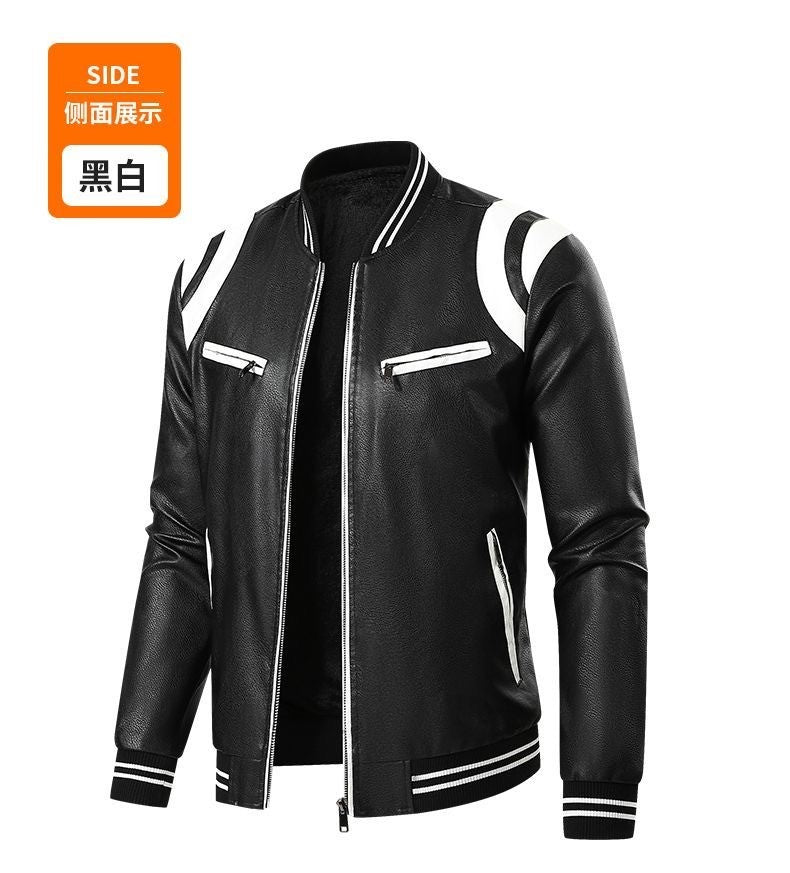Spring and Autumn New Fashion Trend Retro Motorcycle PU Leather Jacket Men's Casual Loose Sports Large Size High Quality Coat