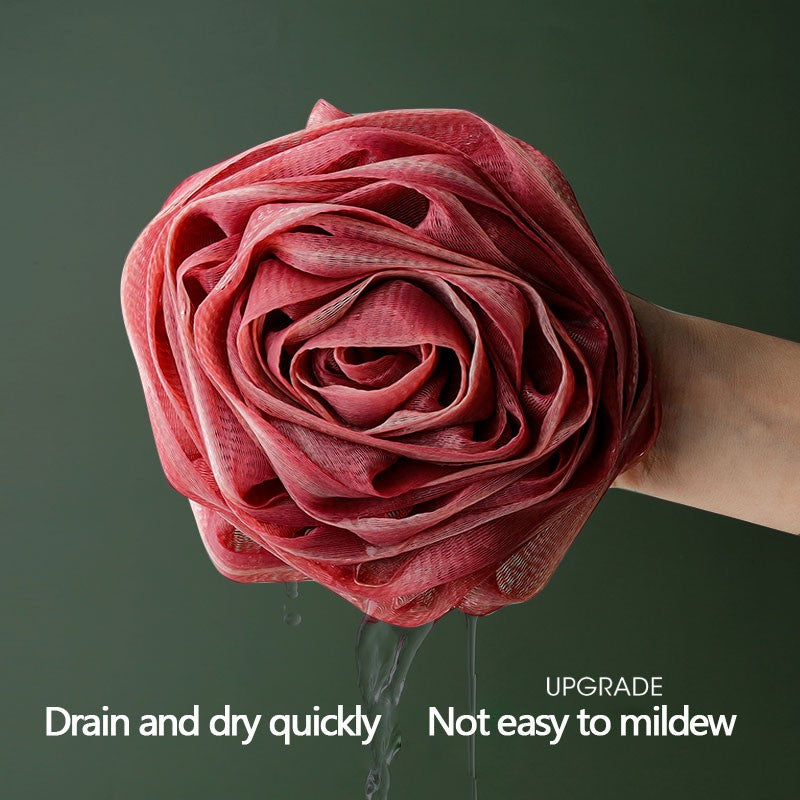 Elastic Mesh Lanyard Design, Body Cleaner Exfoliating Bath Flower, Nylon Cleaning Brush Bath Puff Body Cleaning