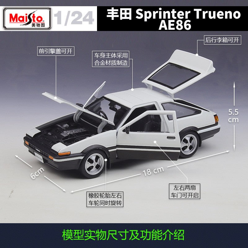 Maisto 1:24 Toyota Sprinter Trueno Ae86 Ae 86 Modelo de Carro de Liga de Simulação Peça de Exibição de Brinquedo Acabado Estático para Presente