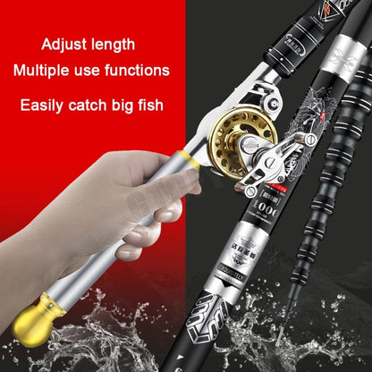 Conjunto Ultraleve de Vara de Pesca e Carretilha Oca de Múltiplas Posições de Alto Carbono Variável 4.5-10M Super Rígida para Rio
