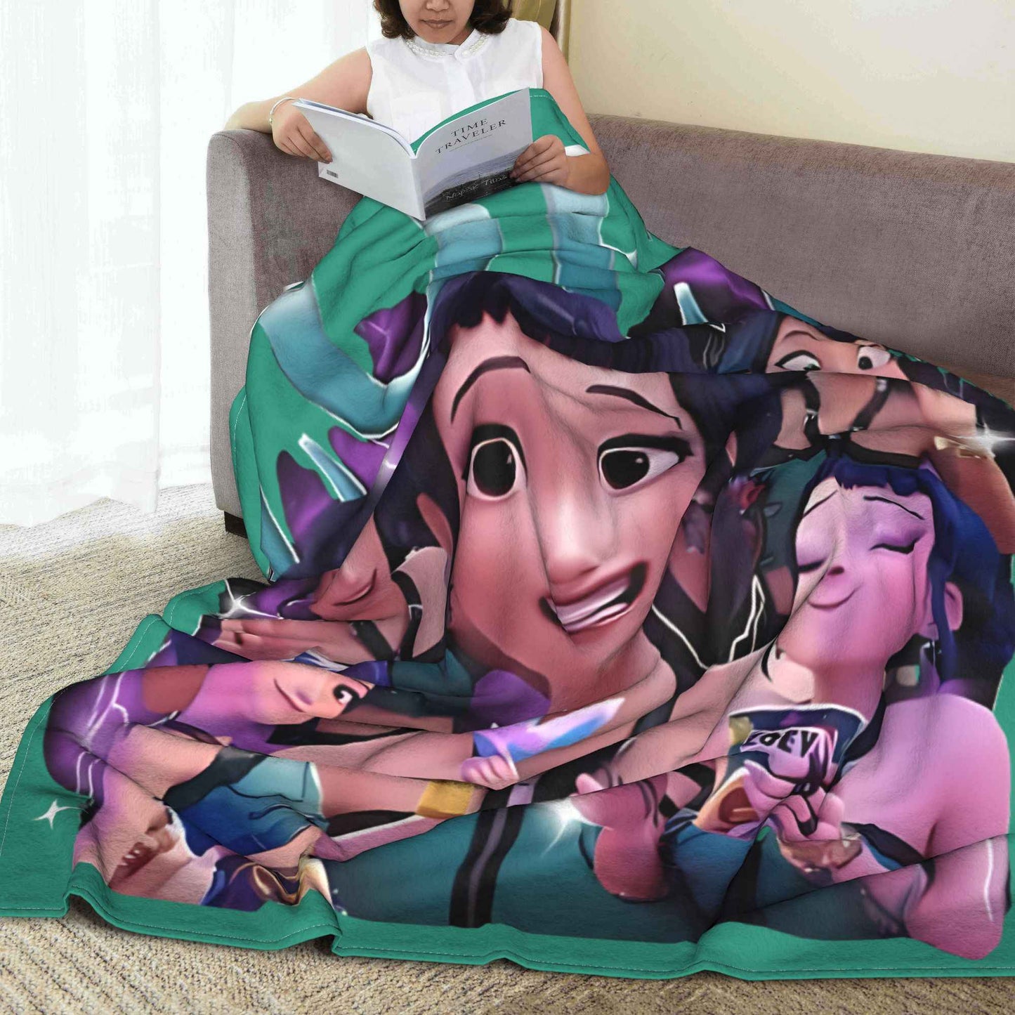 Kpop Demon Hunters Zoey Huntrix Blankets  Plush Vintage Soft Throw Blankets for Bedspread Summer,