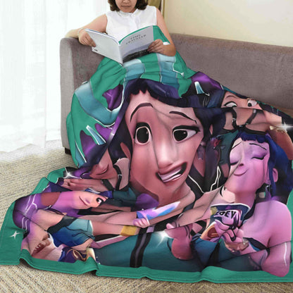 Kpop Demon Hunters Zoey Huntrix Blankets  Plush Vintage Soft Throw Blankets for Bedspread Summer,