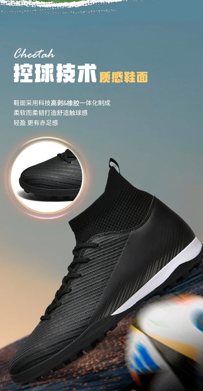 Men Fast Soccer Shoes Professional TF/FG Indoor Futsal Football Field Boot Unisex Society Cleats Long Spikes Sneaker Comfortable