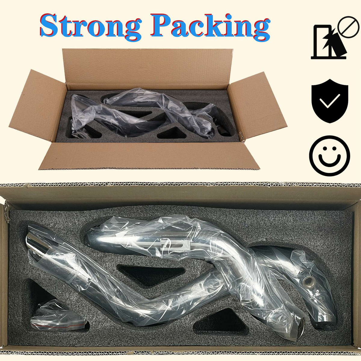 KEMIMOTO Motorcycle Exhaust Pipes 2" Drag Pipes Exhaust For Softail Dyna Sportster Chopper Bobber 1984-2017 Exhaust Systems Part