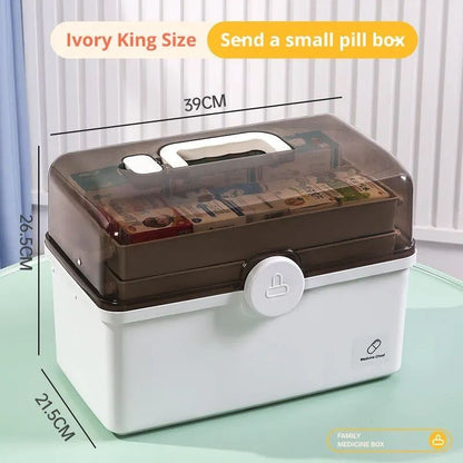 1pc White Large Capacity Medicine Box For Home Medicine Storage Multi Layer Classification Home Medicine Box