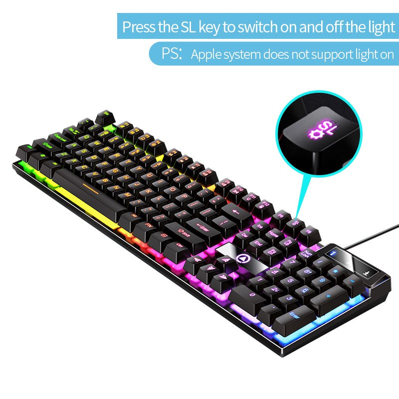 YINDIAO K500 Teclado com Fio para Jogos Notebook Desktops PC Acessórios de Escritório Teclados Gamer de Perfil Baixo com Teclado Numérico