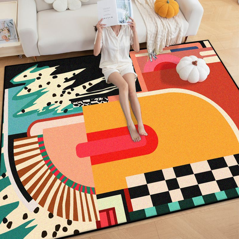 Creative Design Living Room Carpet Colorful Trendy Fluffy Non-slip Parlor Table Floor Mat Children Bedroom Bedside Rug ????? ???