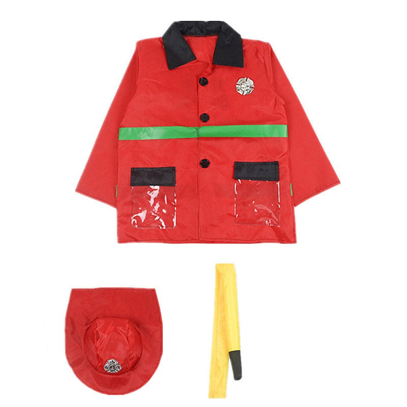 Toddler Firefighter Costume Halloween Role Play Set with Water Gun, Walkie Talkie, Compass Whistle, Party Birthday Gift