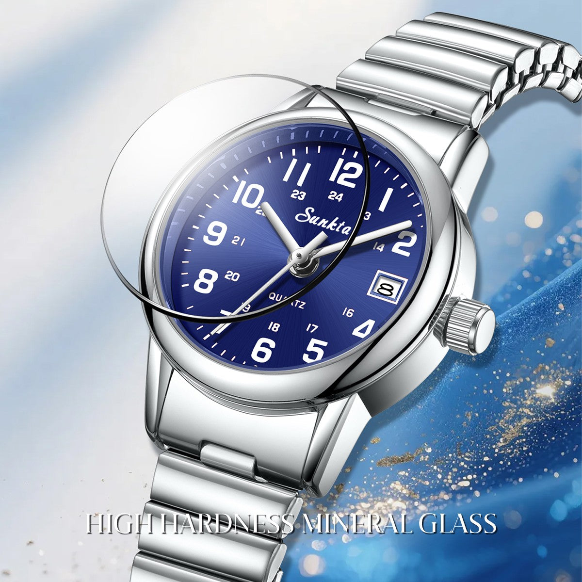 LIGE Sunkta Fashion Luxury Woman Watch Elegant Classic Simple Waterproof Calendar Stainless Belt Women's Wristwatch  Ladies Gift