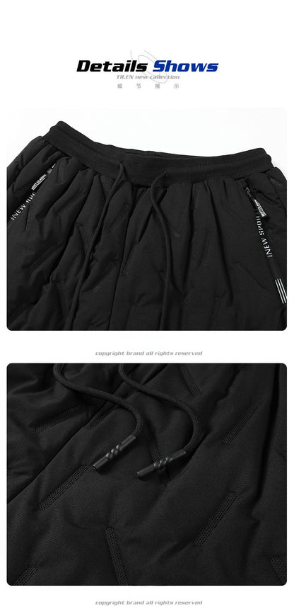 Cotton Pants Men Winter Lambswool Padded Thickened Warm Men Pants Hundreds of Large Size Men Windproof Down Cotton Pants