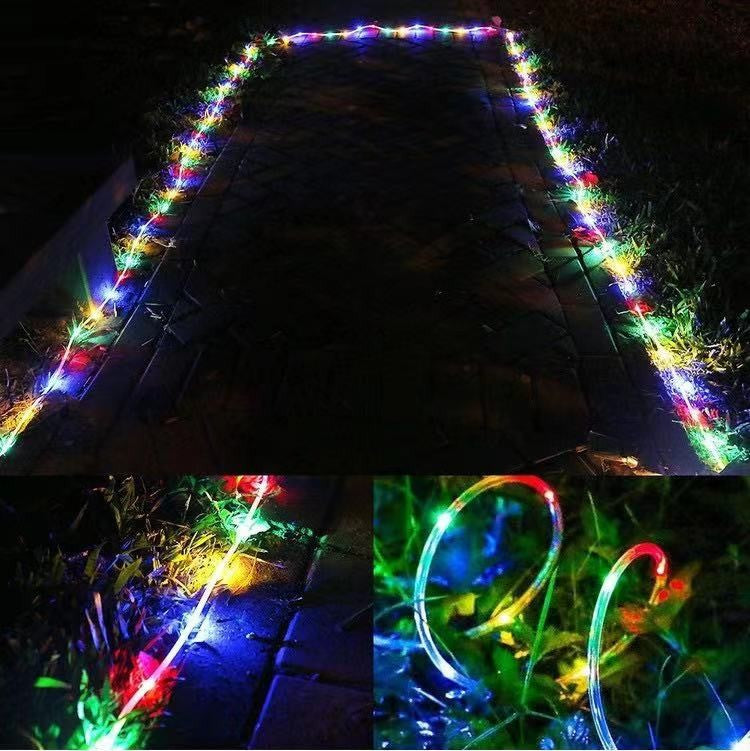 Outdoor Solar Rope Light Waterproof Garden Christmas Decoration 32m/22m/12m/7m Xmas Garland Tube String Light Fairy Strip