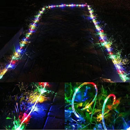 Outdoor Solar Rope Light Waterproof Garden Christmas Decoration 32m/22m/12m/7m Xmas Garland Tube String Light Fairy Strip