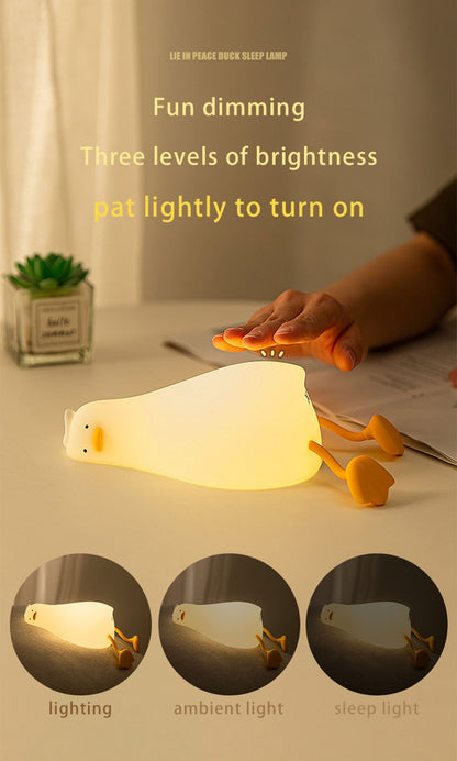 Duck Nightlights Led Night Light Duckling Rechargeable Lamp USB Cartoon Silicone Children Kid Bedroom Decoration Birthday Gift