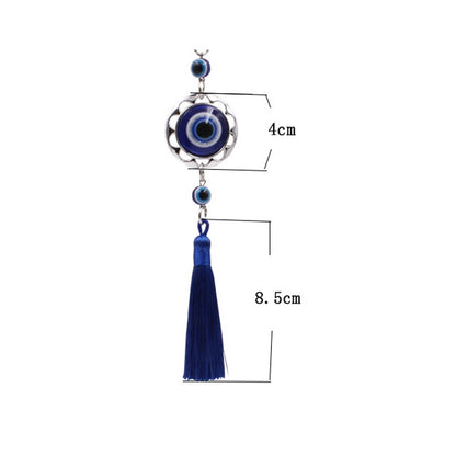 Franjas de Cristal Olhos Azuis Acessórios para Carro Olho de Demônio Pingente de Retrovisor Automotivo Decoração de Carro Presentes de Halloween Talismã Para Homem