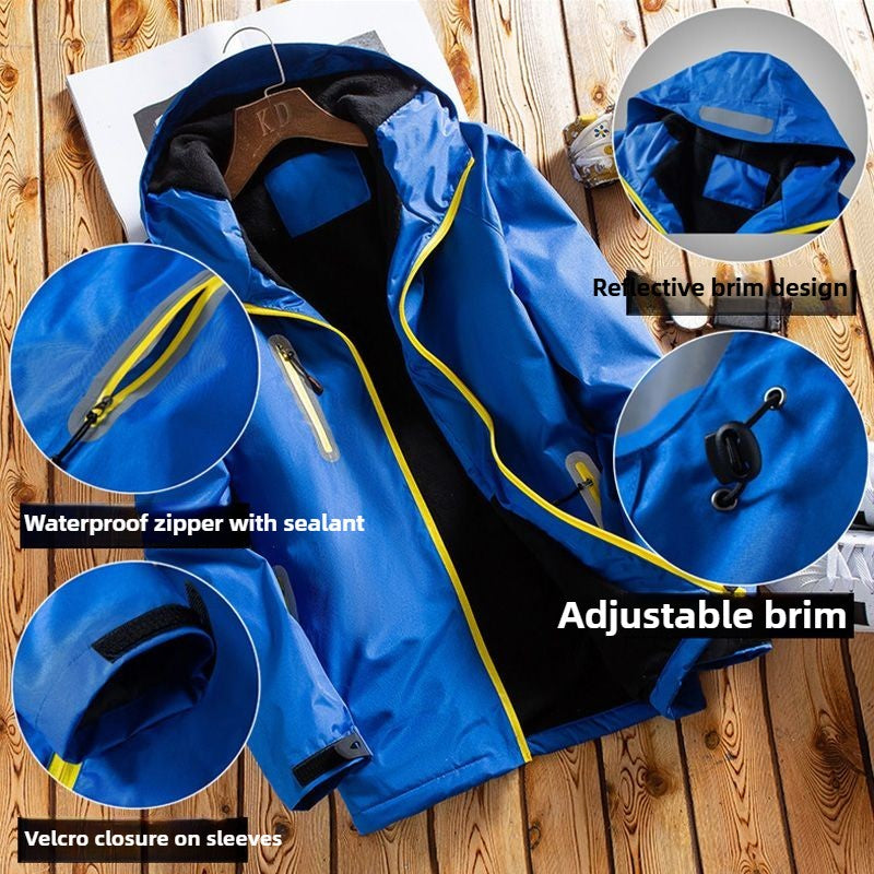 Winter  Men's Jacket, Thick Fleece Lined Waterproof Windproof Loose Fit Warm Parka Coat
