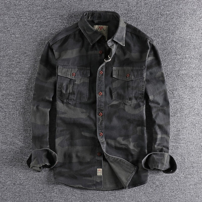 [24hour Fast Shipping] Men Camouflage Cargo Shirts High Quality Durable Outdoor Hiking Sport Daily American Style Casual Camicia