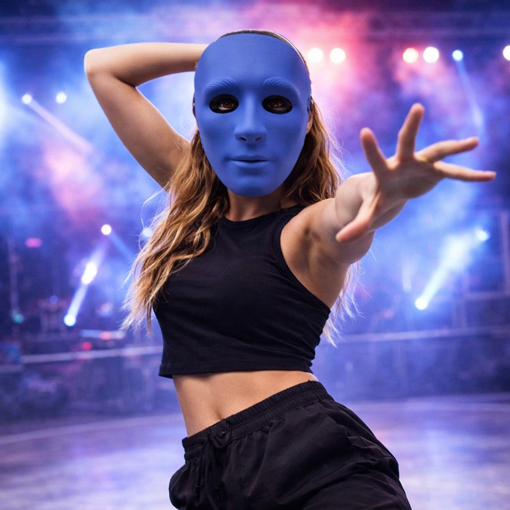 Set of 2Pcs Blank Full Face Mask, Matte Solid Color Costume Mask for Street Dance, Halloween Party and DIY Art Projects