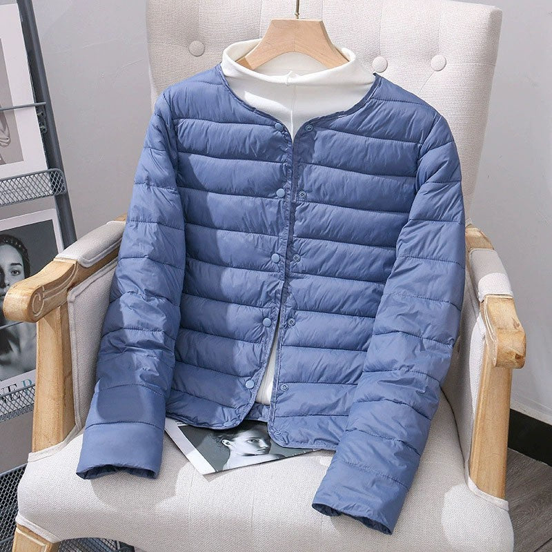2025 New Lightweight Down Cotton Coat Women Autumn Winter Long Sleeve Slim Warm Parkas Female Portable Packable Ski Short Jacket