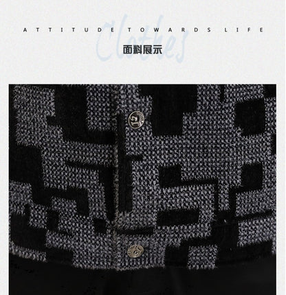 Winter Thicken Warm Wool Blends Jacket Men Fashion Plaid Casual Coat Slim Lapel Streetwear Overcoat Social Men Clothing 2022