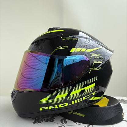 Capacete de Moto Fechado Masculino Feminino DOT Inverno Antiembaçante Impermeável Para Pilotagem De Moto Capacete Motocross