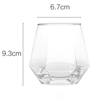 Taças de Vinho Multicores 320ml Taça de Vidro em Formato de Diamante Hexagonal Taça de Uísque para Festa Taça de Vinho Personalizada Taça de Hóquei no Gelo