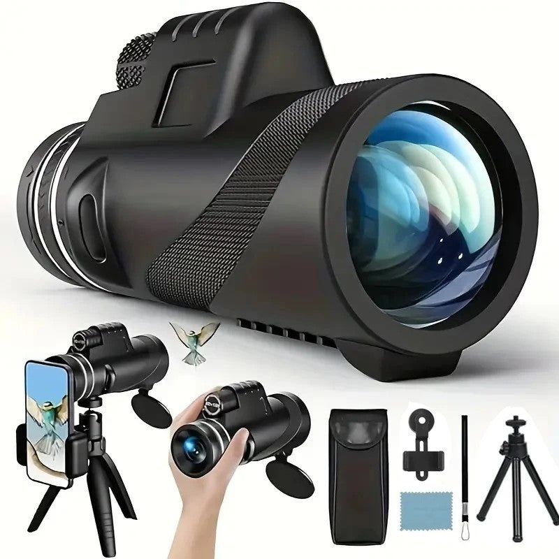 Telescópio 80x100 Portátil Zoom HD 5000M Dobrável de Longa Distância Mini Telescópio Potente para Caça Esportes Acampamento ao Ar Livre Viagens