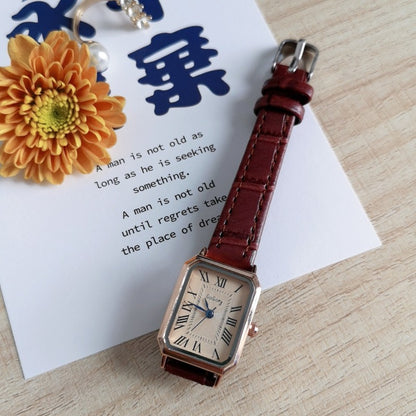 Women's Watch Retro Roman Blue Needle Scale Design Fashionable Square Watch Quartz Watch