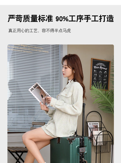 Luggage Suitcase Aluminum Frame 20 Trolley Case Universal Wheels 24 Female Male Students 26 Durable Password 28inch Leather Case