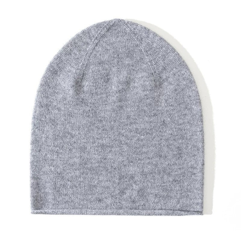 100% Cashmere Beanies Stocking Cap Women Men Seamless Knitted Woolen Hat Soild Colour Autumn Winter