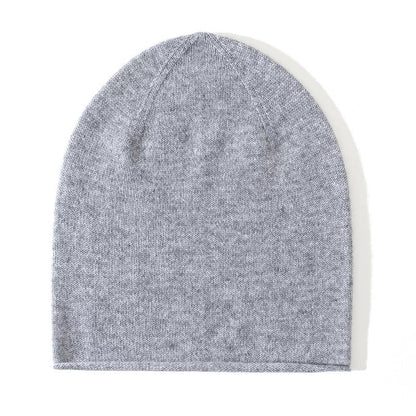 100% Cashmere Beanies Stocking Cap Women Men Seamless Knitted Woolen Hat Soild Colour Autumn Winter