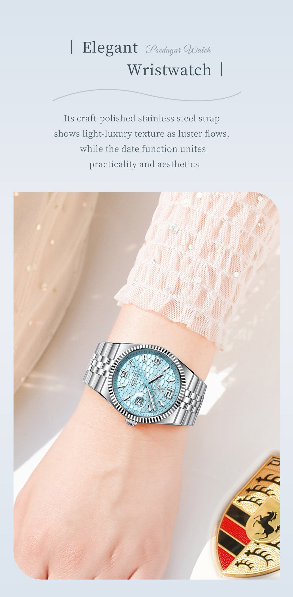 POEDAGAR Elegant Women's Watches High Quality Luxury Watch For Ladies Luminous Waterproof Date Women Quartz WristWatch Reloj+Box