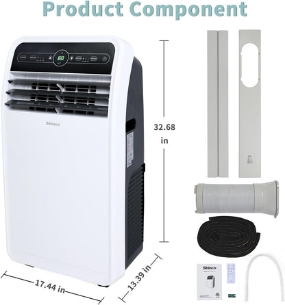 Ar Condicionado Portátil Shinco 10.000 BTU, Unidade de AC Portátil com Resfriamento Embutido, Habilitado para Wi-Fi para Ambientes de até 27 m².