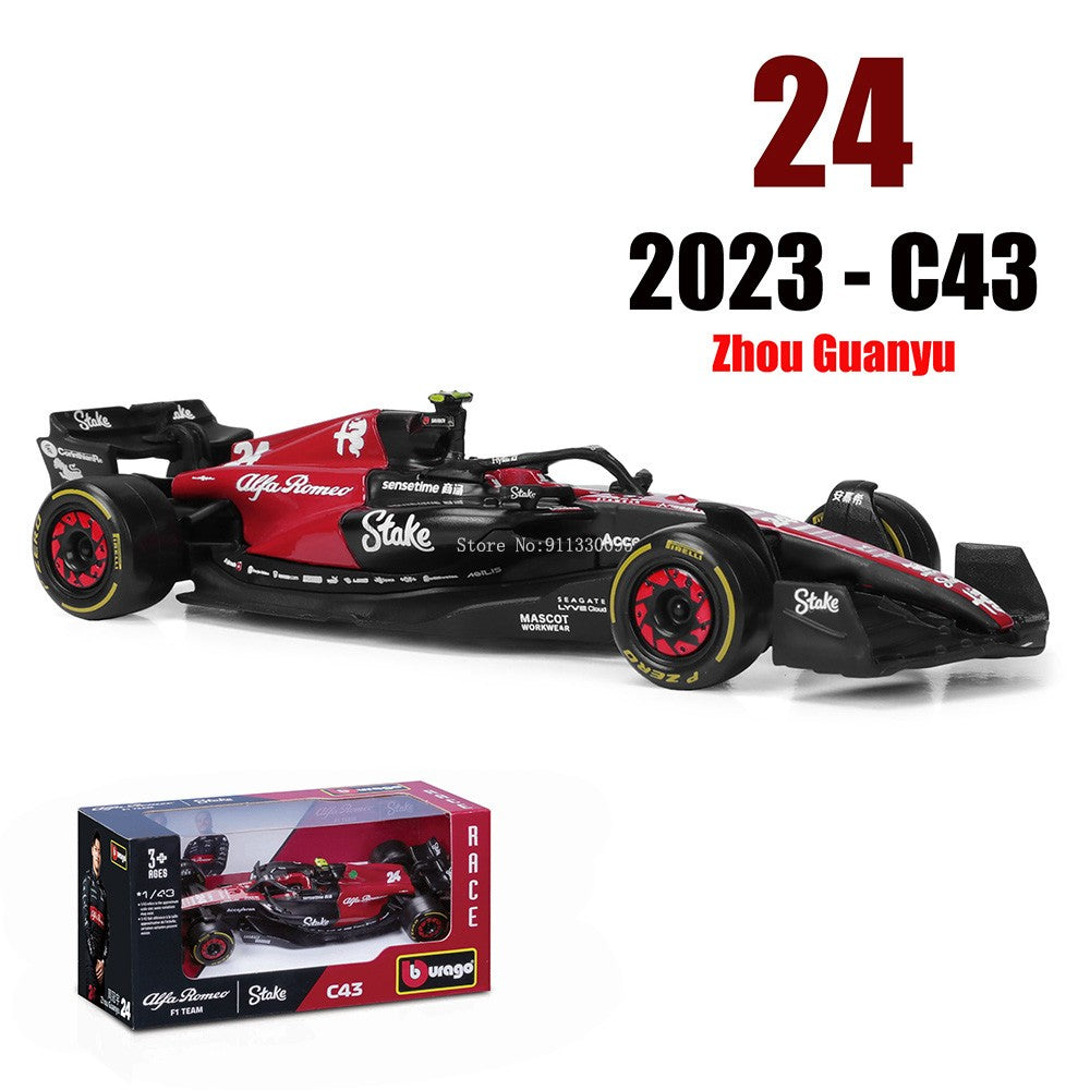 Bburago 1:43 F1 Aston Martin Aramco F1 Team AMR23 2023 #14 Alonso #18 Stroll Carro de Liga Metálica Modelo Fundido Colecionável