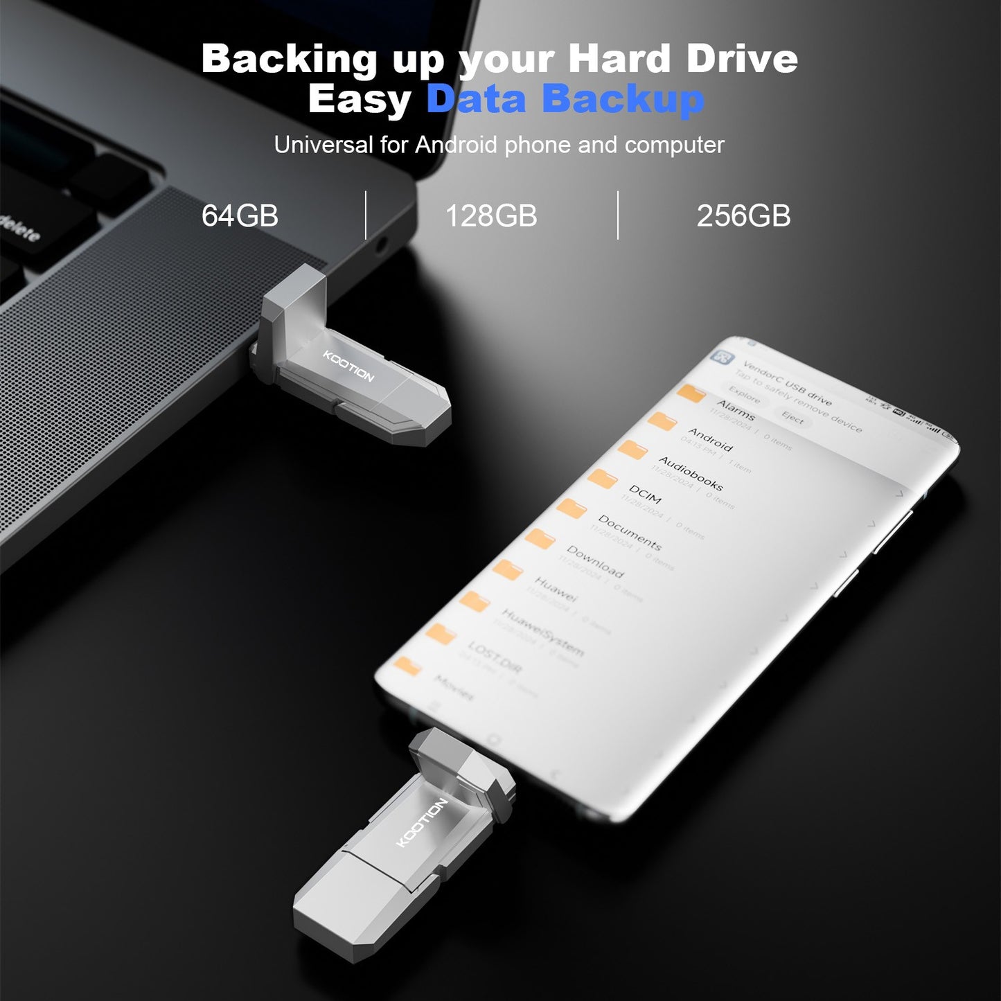 KOOTION U54 USB 3.2 Pen Drive de Estado Sólido 450MB/s Alta Velocidade Pendrive 512GB 256GB 128GB Flash Drive USB Tipo C OTG Memory Stick