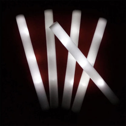 12/15/30/60Pcs Glow Sticks Bulk Colorful RGB LED Glow Foam Stick Cheer Tube Dark Light for Xmas Birthday Wedding Party Supplies