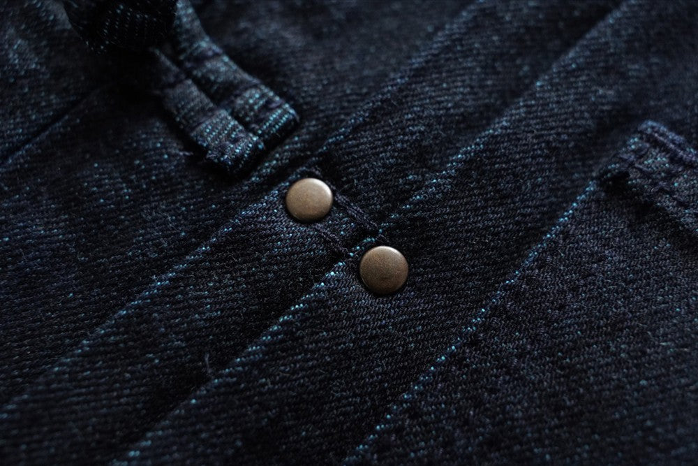 Sauce Zhan Mens Jacket Indigo Selvedge Denim Jacket Jean Jacket Men Vintage Chinese Style Knot Button Loose Fit
