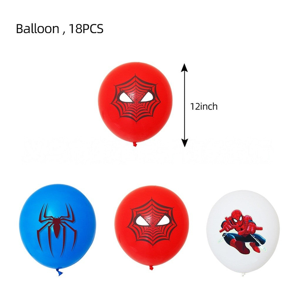 Mask Spider Hero Birthday Party Supplies Tableware Kit Plates Cups Tablecloth Backdrop Balloons Kids Party Decorations Favors