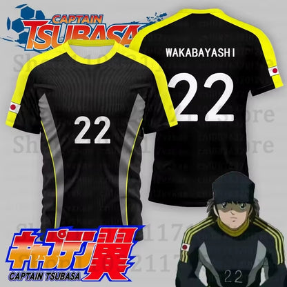 Japan National Team Kit Captain Tsubasa Football Jersey 3D Print Anime Cosplay Soccer T-Shirt Men Women Sport Tees Kids Y2k Tops