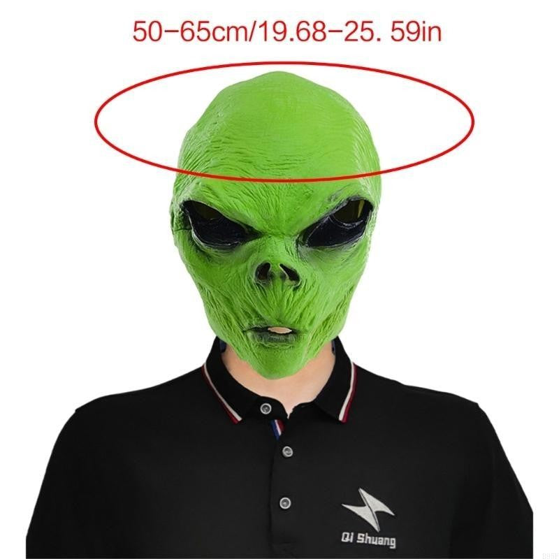 B95F Full Face Alien Mask for Adults Halloween Alien Mask Gloves Set, Alien Cosplay Costumes Props, for Halloween Party