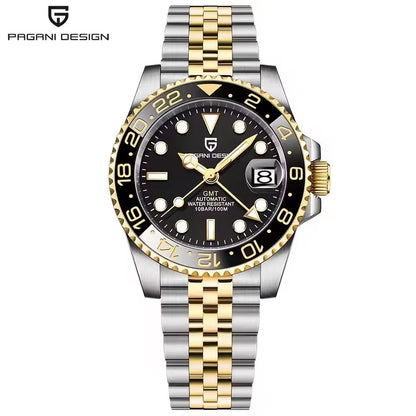 PAGANI DESIGN V3 Versão Relógios GMT Masculino Luxo Safira Relógio Automático Mecânico 40MM Aço Inoxidável À Prova D' Água