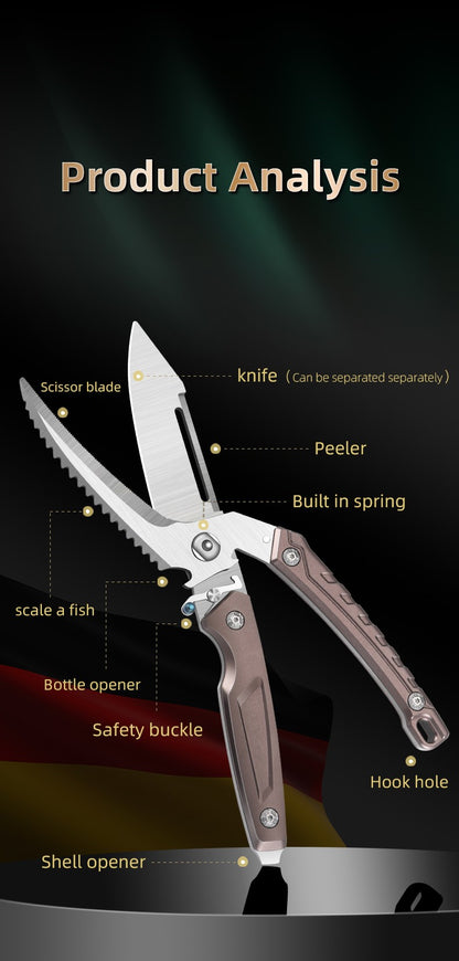 Heavy Duty Poultry Shears - A Must Have Kitchen Shears for Chicken and Meat Cutting - Stainless Food Kitchen Scissors