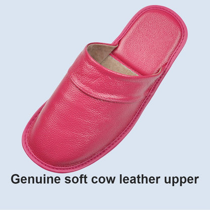 Genuine Cow Leather Slippers Homes in indoor slipper Spring Autumn summer men women elderly non-slip casual single Slides shoes