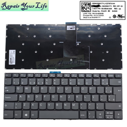 Teclado Russo Hebraico Brasil para Lenovo V14-ADA V14-ARE V14-IGL V14-IIL V14-IKB V14-IWL 130-14ast 130-14ikb S130/130S-14IGM