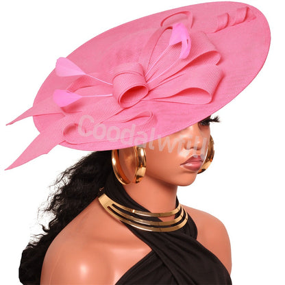 Royal Ascot Big Fascinator Hats Headband Ladies Church Kentucky Derby Headpiece Ladies Race Fashion Hair Accessories Bride Hats