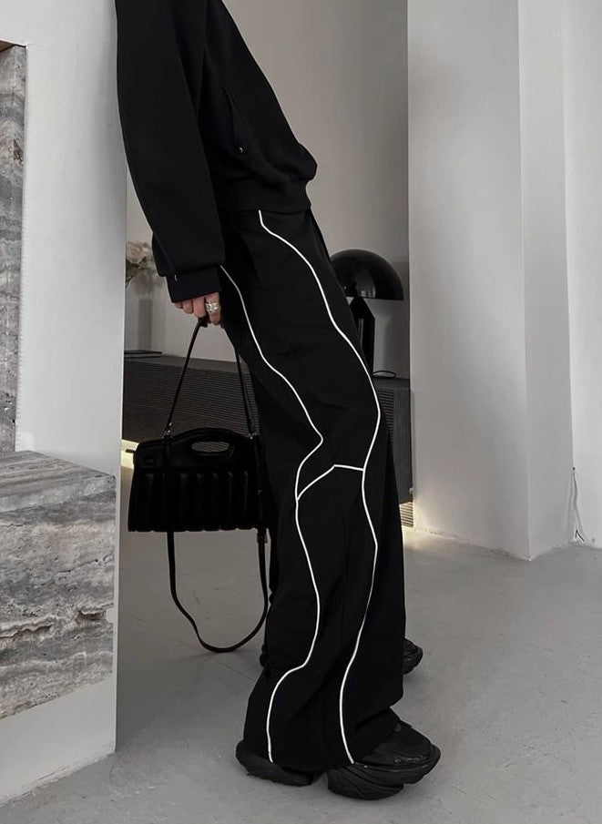 Men's Casual Pants Straight Punk Black Loose Baggy Male Trousers Clothes Plus Size Polyester Vintage Sale Cotton Fashion 2025