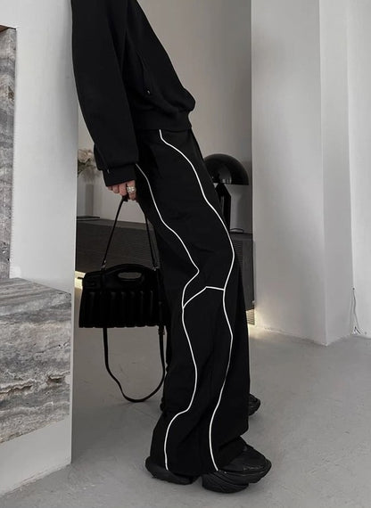 Men's Casual Pants Straight Punk Black Loose Baggy Male Trousers Clothes Plus Size Polyester Vintage Sale Cotton Fashion 2025