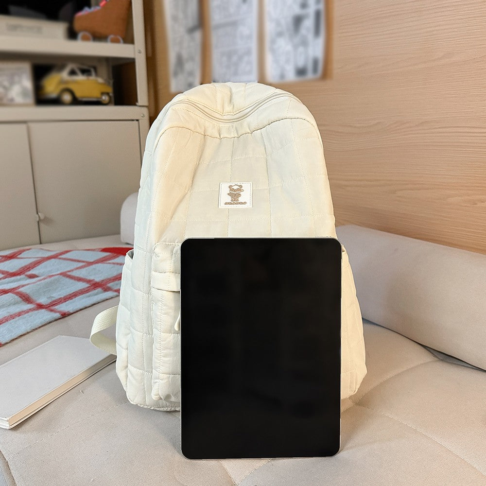 Minimalist New Fashionable Backpack Korean Edition Casual Cotton Backpack Commuter Backpack
