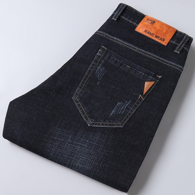 Spring  Autumn New Stretch Men's Jeans Fashionable and Comfortable Business Straight Stretch Cotton Casual Men's Denim Pants