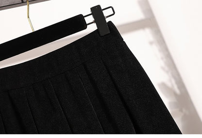 2025 Plus Size Pleated Skirts Solid Versatile Medium Length Skirt A-Line Maxi Gown Cover Autumn Winter New Half-length Skirt